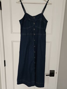 Universal Thread | Dresses | Denim Corset Midi Aline Dress Indigo Xs